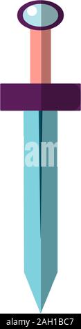 Mittelalterliche Schwert Vektor flachbild Abbildung. Symbol des Schwertes Excalibur, iconic Abbildung aus der mittelalterlichen europäischen Geschichten Stock Vektor