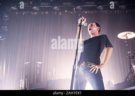 Manchester, Großbritannien. Dezember 2019 21. Rick Witter, Paul Banks, Tom Gladwin, Joe Johnson und Alan Leach der Band Shed Seven am Manchester O2 Victoria Warehouse auf ihrer jährlichen Shedcember UK Tour, Manchester 2019-12-21. Credit: Gary Mather/Alamy leben Nachrichten Stockfoto