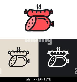 Abbildung: die Würstchen Grafik logo Design Template Stock Vektor