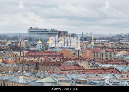 Sankt Petersburg, Russland - 12. April 2015: Die luftaufnahme von Sankt Petersburg Stadt von Saint Isaac's Cathedral, Russland Stockfoto