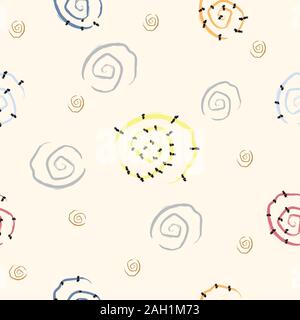 Cute nahtlose Muster mit Spiralen und Sterne. Vector Illustration. Stock Vektor