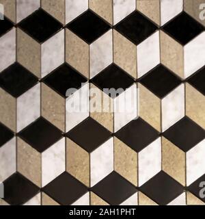 3d Illusion Marmor Stein Cube Fliesen geometrische Boden Stockfoto