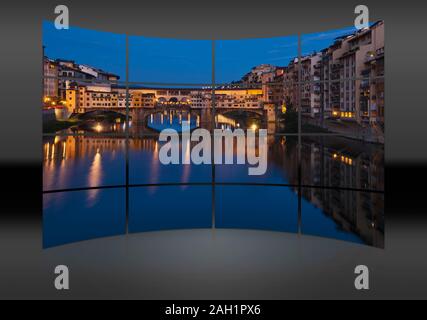 Blick auf den Arno, die Brücke Ponte Veccchio, Florenz, Toskana, Mittelitalien, Italien, Europa Stockfoto
