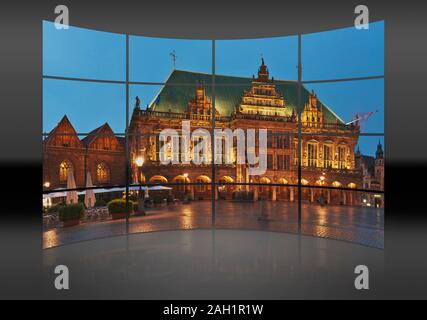 Blick über den Marktplatz mit dem Rathaus Bremen, Freie Hansestadt Bremen, Deutschland, Europa Stockfoto