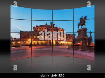 Blick über das Theater Platz nach der Semper Oper Dresden, Sachsen, Deutschland, Europa Stockfoto