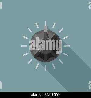 Runder Schalter Symbol mit Skala in flachen Stil. Stock Vektor