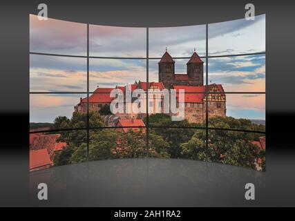 Schloss und Stiftskirche Kirche St. Servatius auf dem Schlossberg, Quedlinburg, Sachsen-Anhalt, Deutschland, Europa Stockfoto