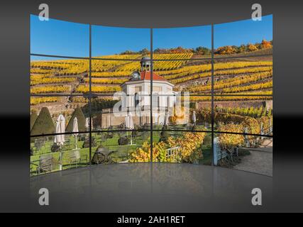 Das Belvedere ist ein Teil der Gärten von Schloss Wackerbarth in Radebeul, in der Nähe von Dresden, Meißen, Sachsen, Deutschland, Europa Stockfoto