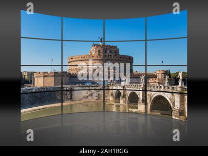 Brücke des Hadrian, Ponte Sant und Schloss der Heiligen Engel, Engelsburg, Rom, Latium, Italien, Europa Stockfoto