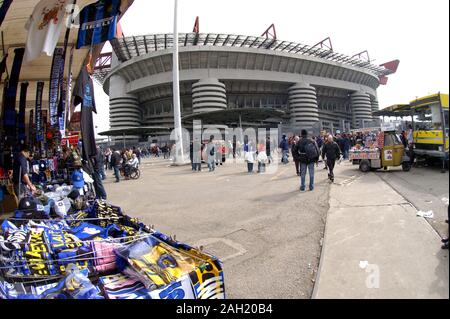 Milano Italien vom 31. März 2008: Das San Siro Stadion nach dem Spiel Stockfoto