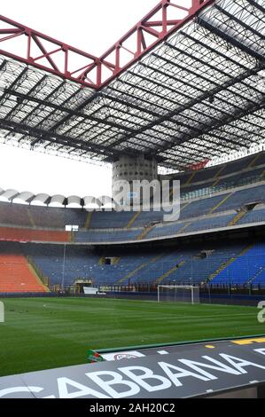 Milano Italien vom 31. März 2008: Innenraum des San Siro Stadion vor dem Spiel Stockfoto