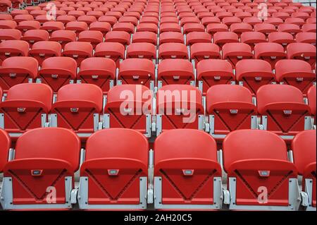 Milano Italien vom 31. März 2008: Innenraum des San Siro Stadion vor dem Spiel, drücken Sie Aktivieren Stockfoto