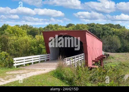 Roseman Brücke, einer der Die Brücken von Madison County, Winterset, Iowa, USA Stockfoto