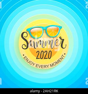 Gruß Sommer Banner für den Sommer 2020. Stock Vektor