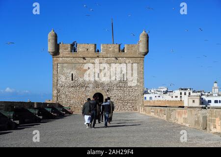 Skala du Port, Fort, Stadtmauer aus dem 18. Jahrhundert, Essaouira, Atlantikküste, Marokko, Nordafrika Stockfoto