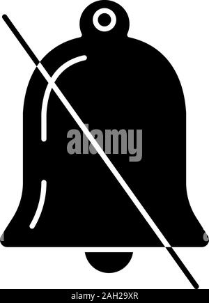 Benachrichtigungen ausschalten Glyph icon. Zur Erinnerung "Alarm aus". Stumm. Silhouette Symbol. Negativer Platz. Vektor isoliert Abbildung Stock Vektor