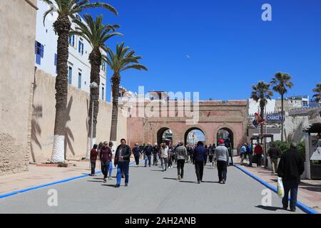 Altes Stadttor, Essaouira, UNESCO-Weltkulturerbe, Marokko, Nordafrika Stockfoto
