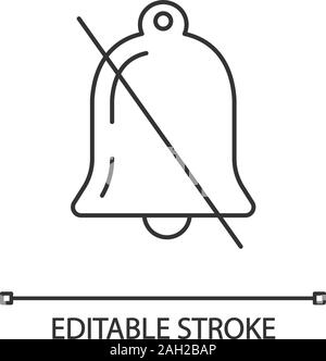 Benachrichtigungen ausgeschaltet linear Symbol. Dünne Linie Abbildung. Kontur Symbol. Vektor isoliert Umrisse zeichnen. Editierbare Anschlag Stock Vektor
