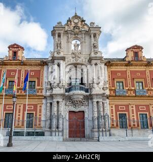 Palacio de San Telmo oder San Telmo Palace in Sevilla, Sitz der Präsidentschaft der Andalusischen autonome Regierung Stockfoto