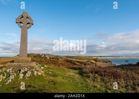 Twr Mawr (Big Tower) war von 1845 bis 1976, der Leuchtturm, der felsigen Halbinsel in der Nähe der südwestlichen Ecke von Anglesey bekannt als Llandd gekennzeichnet Stockfoto