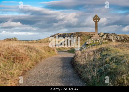 Twr Mawr (Big Tower) war von 1845 bis 1976, der Leuchtturm, der felsigen Halbinsel in der Nähe der südwestlichen Ecke von Anglesey bekannt als Llandd gekennzeichnet Stockfoto