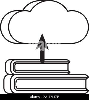 Cloud Computing Server mit Bücher Technologie Stock Vektor