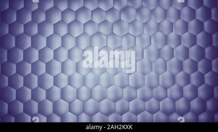 Abstrakt Blau hexagon Hintergrund mit Metall Textur. Polygonale Oberfläche. Futuristische Technologie Konzept. Hex Geometrie Muster. 3D-Rendering. Stockfoto