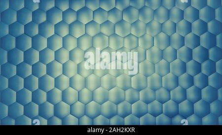 Abstrakt Blau hexagon Hintergrund mit Metall Textur. Polygonale Oberfläche. Futuristische Technologie Konzept. Hex Geometrie Muster. 3D-Rendering. Stockfoto