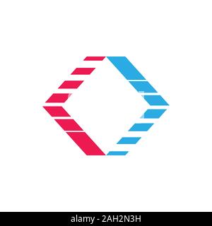 Streifen Bewegungspfeil geometrischen Rahmen logo Vektor Stock Vektor
