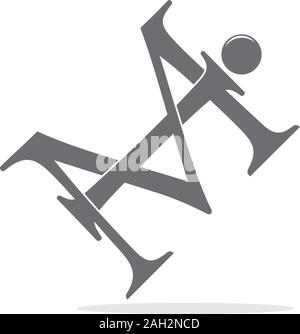 Schreiben im Zusammenhang überlappende Fashion logo Vektor Stock Vektor