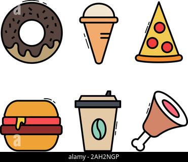 Fast food Icons, Vector Icons für Fast Food Stock Vektor