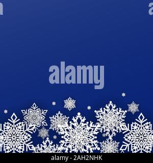 Schneeflocken winter Set 9 Symbole auf einem weißen Hintergrund Stock Vektor