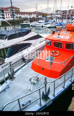 SNSM Rettung Schiff, Saint-Jean-de-Luz, Baskenland, Pyrénées-Atlantiques, Frankreich Stockfoto