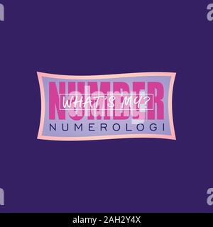 Was ist Meine Nummer Logo Design Vorlage, Numerologi Logo Konzept, Pink, Lila, Violett Stock Vektor