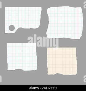 Leeres Stück Papier von einem Notebook Stock Vektor