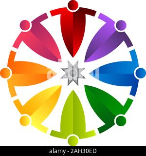Logo des Kreis-Teams Stockfoto