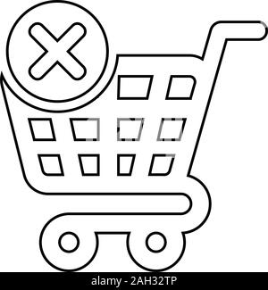 Warenkorb Symbol Entfernen, aus Warenkorb löschen Stock Vektor