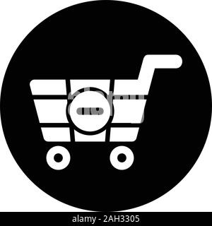 Warenkorb Symbol Entfernen, aus Warenkorb löschen Stock Vektor