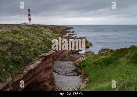 Tarbat Ness Leuchtturm Ostern Ross Schottland Großbritannien Stockfoto