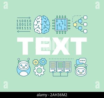 AI Wort Konzepte Banner. Künstliche Intelligenz. Die IT-Technologie. Isolierte schrift Typografie Idee mit linearen Symbolen. Chatbot. Vektor Kontur illustr Stock Vektor