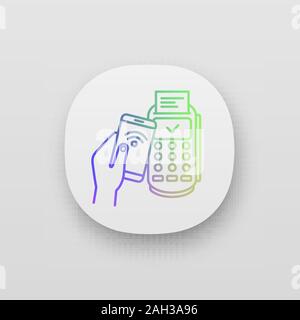 Erfolgreiche NFC Smartphone zahlung App Symbol. UI/UX-Benutzeroberfläche. NFC Handy und POS-Terminal. Handy das kontaktlose Bezahlen. Web oder mobile applicat Stock Vektor