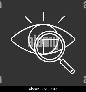 Retina scan Chalk Symbol. Die Iriserkennung. Auge scannen. Die biometrische Identifikation. Optische Erkennung. Vision Diagnose. Isolierte vektor Schiefertafel i Stock Vektor