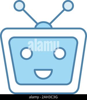 Chatbot Farbe Symbol. Talkbot. Moderne Roboter. TV lachen Bot chatten. Virtueller Assistent. Conversational Agent. Isolierte Vector Illustration Stock Vektor