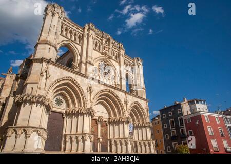 Außerhalb der Kathedrale der Stadt Cuenca, Spanien Stockfoto