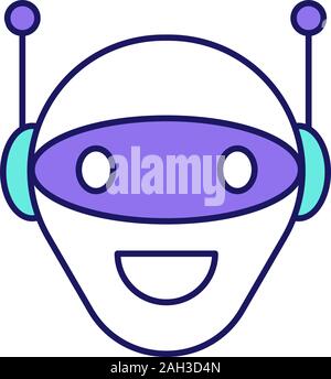 Chatbot Farbe Symbol. Talkbot. Moderne Roboter. Android lachen Bot chatten. Virtueller Assistent. Conversational Agent. Isolierte Vector Illustration Stock Vektor