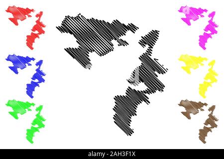 Der Republika Srpska (Bosnien und Herzegowina, BiH, Bosnien - Herzegowina) Karte Vektor-illustration, kritzeln Skizze Srpska Karte Stock Vektor