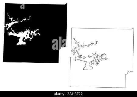 Cleburne County, Arkansas (USA County, USA, USA, USA, USA) Karte Vektor-illustration, kritzeln Skizze Cleburne Karte Stock Vektor