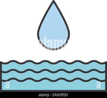 Wasser Energie Farbe Symbol. Wasserkraft. Die Wasserkraft. Isolierte Vector Illustration Stock Vektor