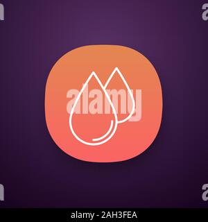 Wassertropfen App Symbol. UI/UX-Benutzeroberfläche. Flüssigkeit. Regentropfen. Web oder mobile Anwendung. Vektor isoliert Abbildung Stock Vektor