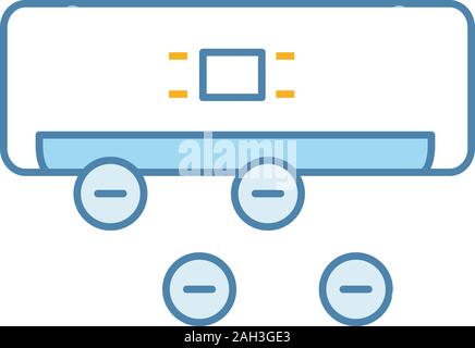 Luftionisator Farbe Symbol. Ionisierung. Klimaanlage mit Ionen. Isolierte Vector Illustration Stock Vektor